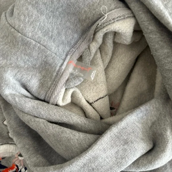 NWOT- FP At my best embroidered hoodie! Size M - Grey in color - Picture 6 of 8